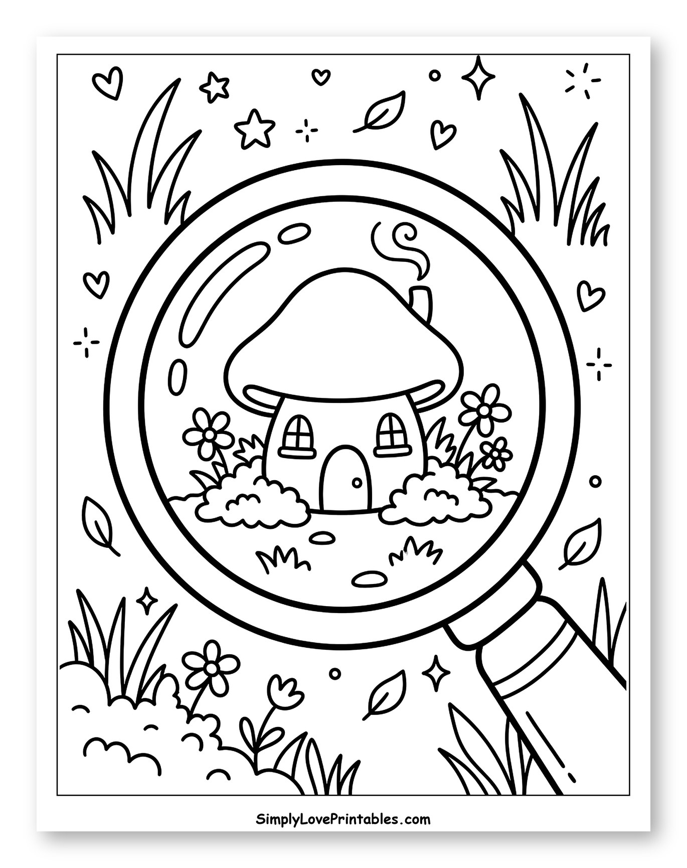 Magnifying Glass Reveals a Mushroom House