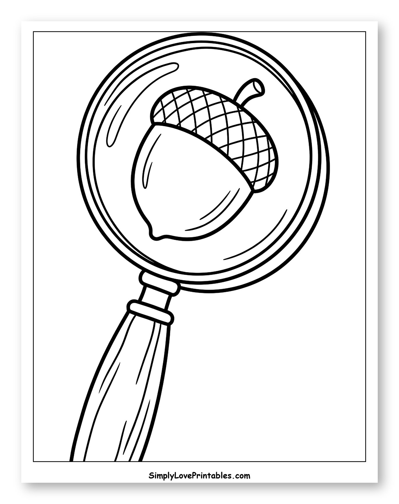 Magnifying Glass with Acorn