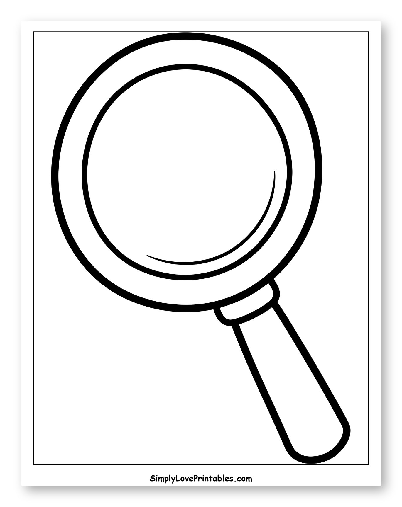 Magnifying Glass with Handle Coloring Page for Toddlers