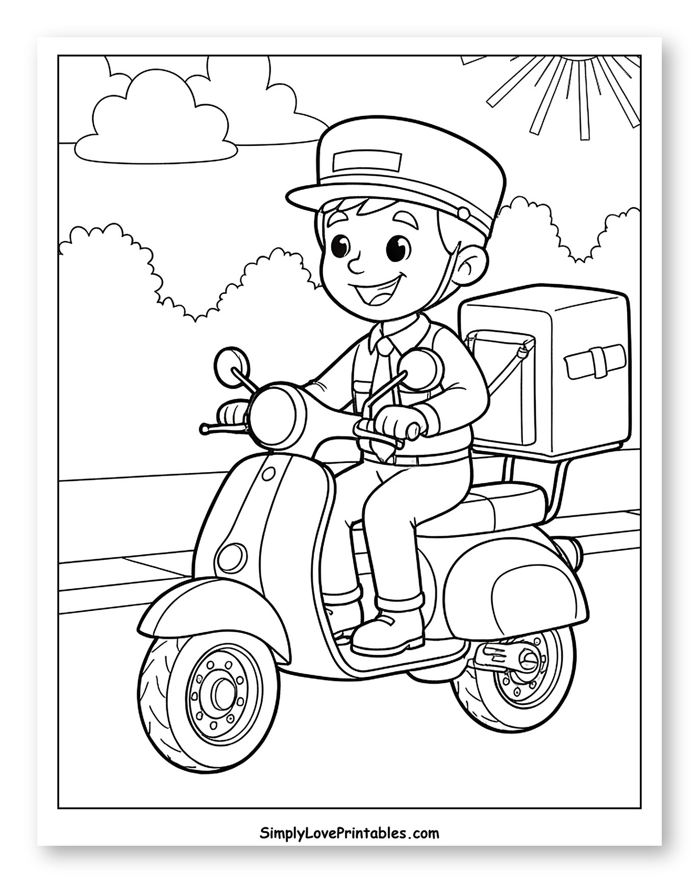 Mailman Riding Scooter with Delivery Box