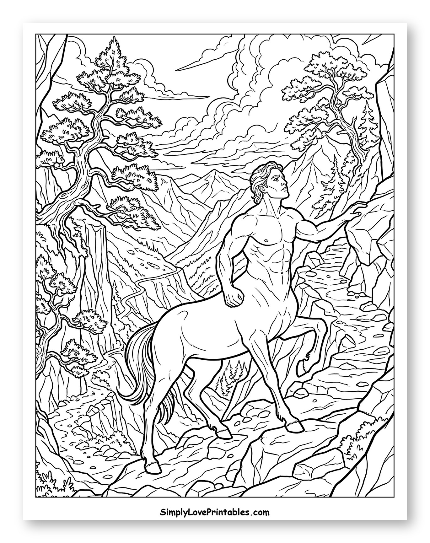 Majestic Centaur Ascending a Rocky Mountain Path