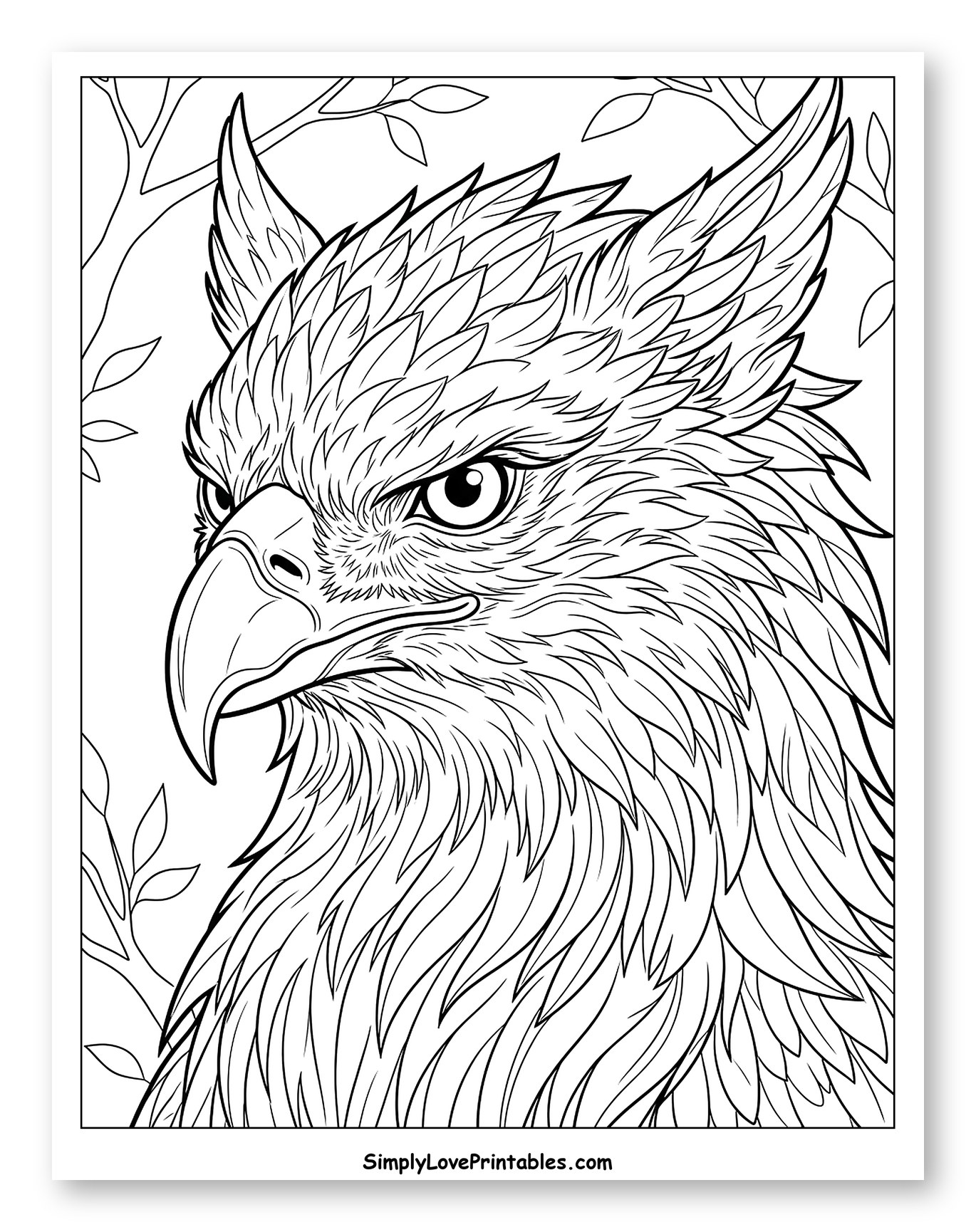 Majestic Griffin Head with Detailed Feathers