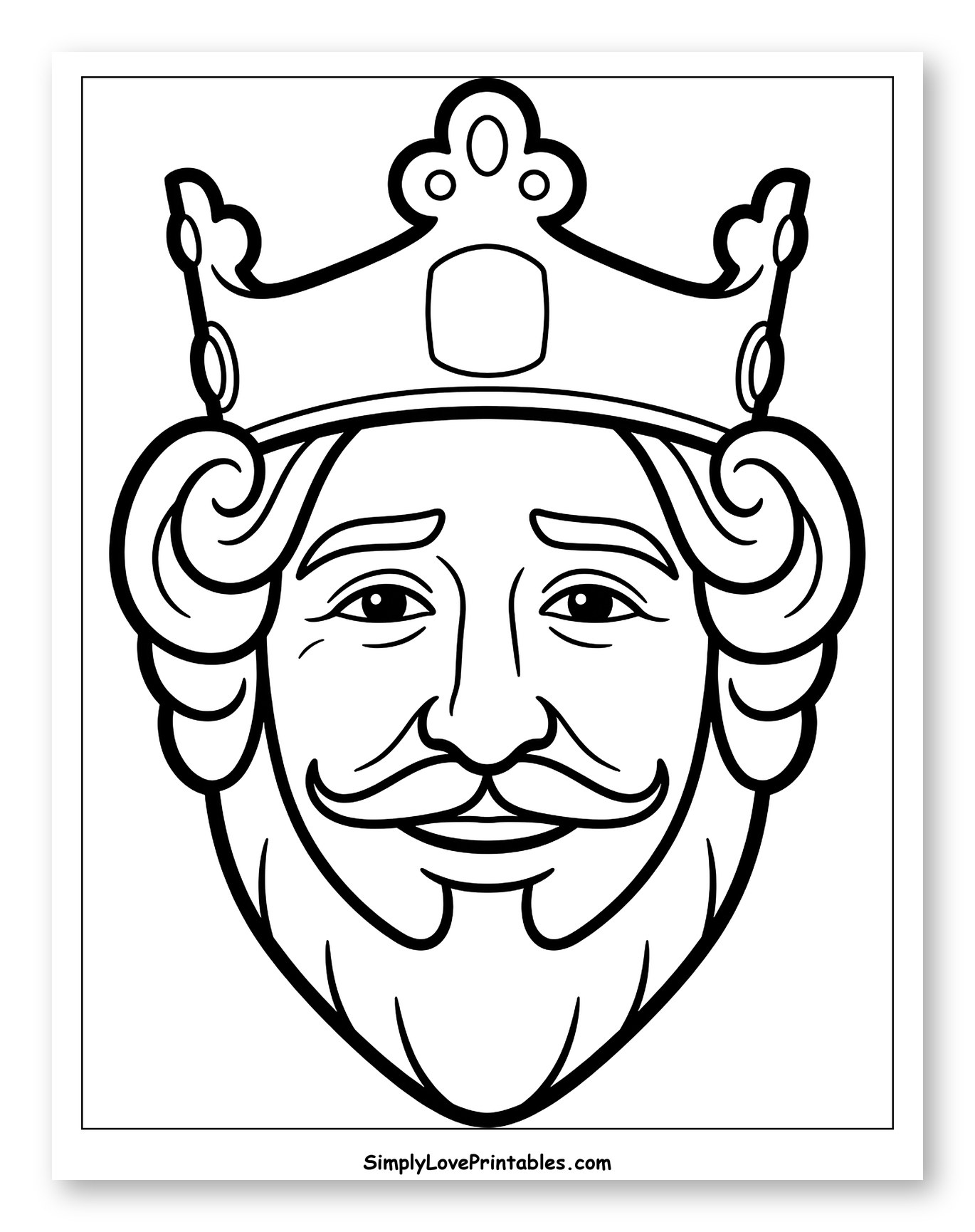 Majestic King Wearing a Royal Crown Coloring Sheet for Toddlers