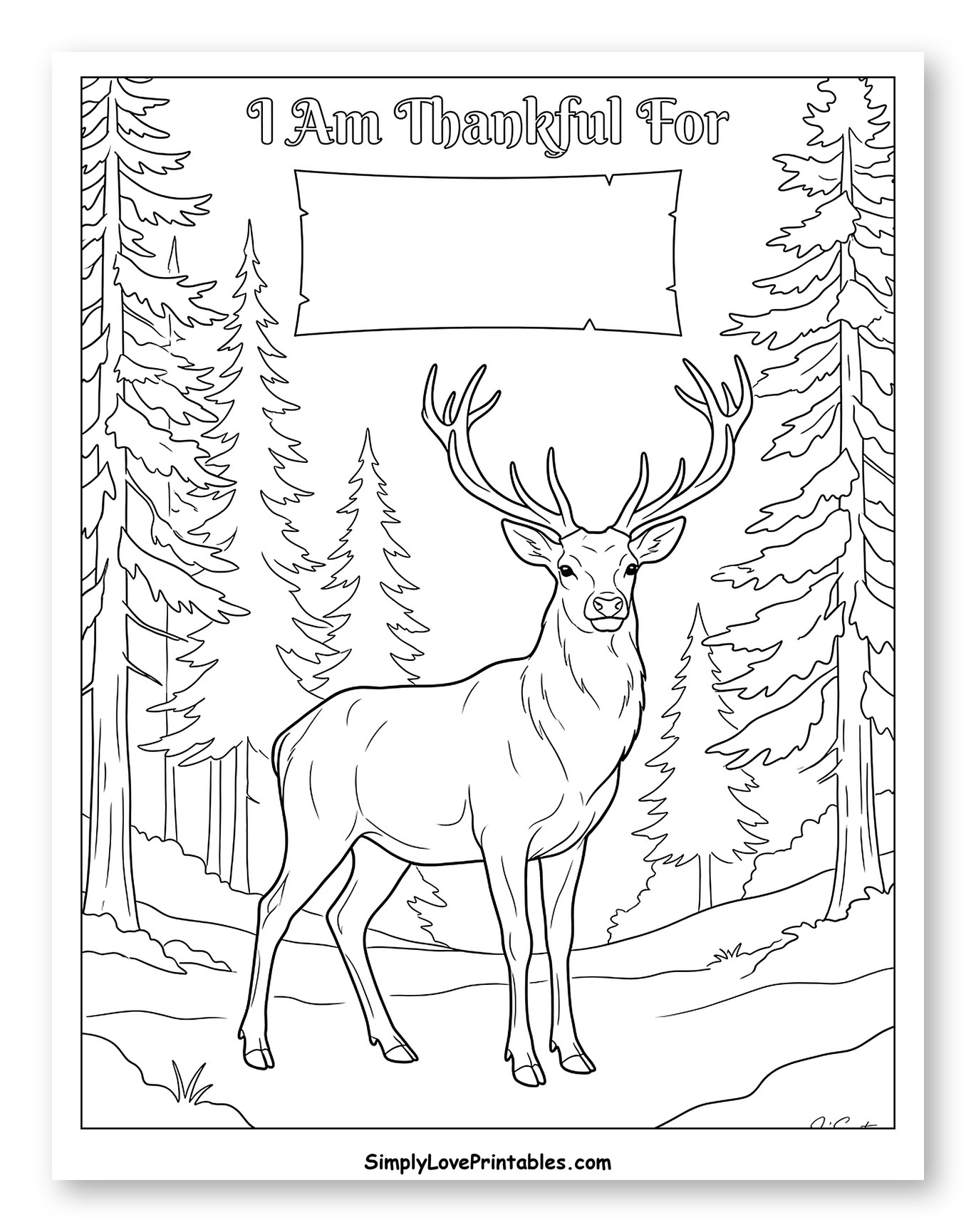 Majestic Stag in a Pine Forest Banner