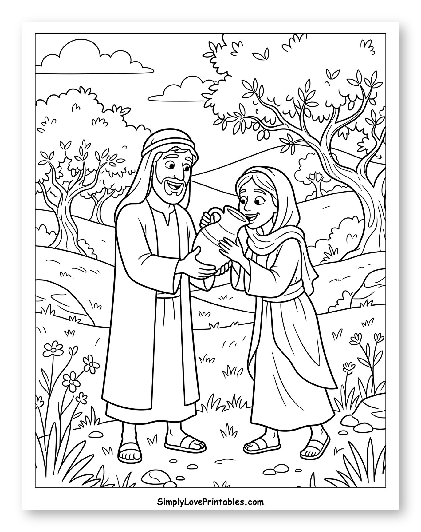 Man and Woman Sharing Water Outdoors
