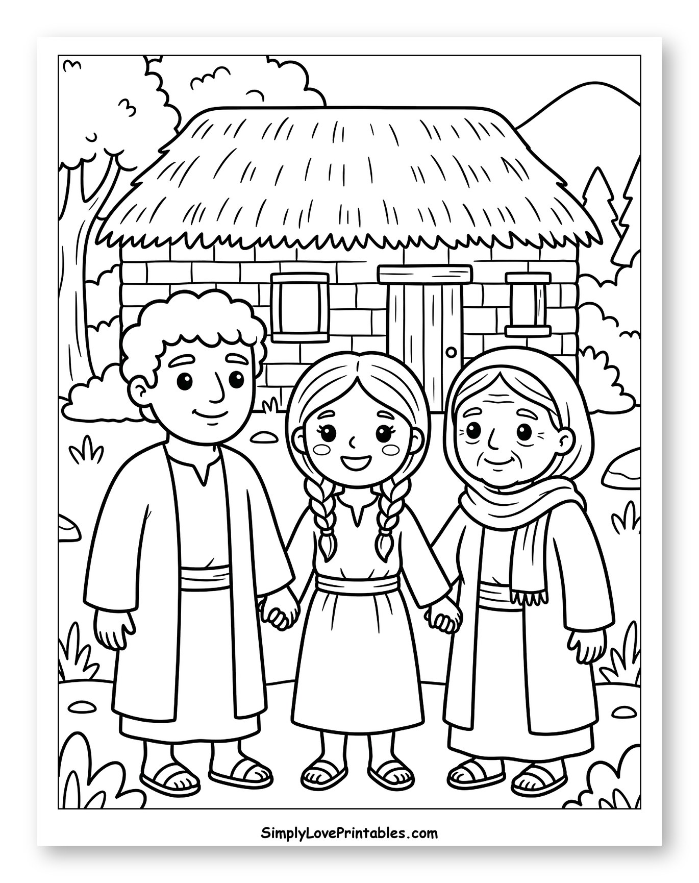 Man, Girl, and Old Woman Together