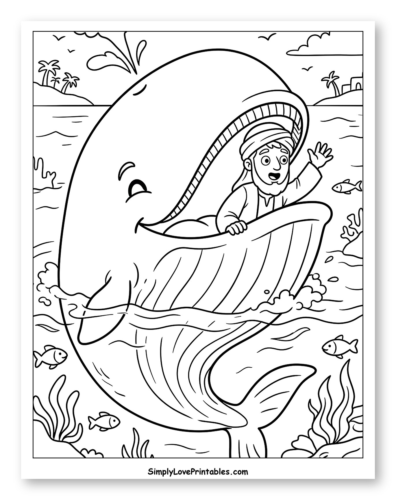 Man Waving from Inside a Whale