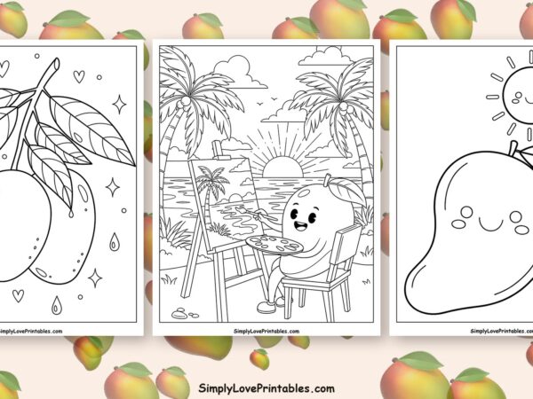 Mango coloring pages featured image