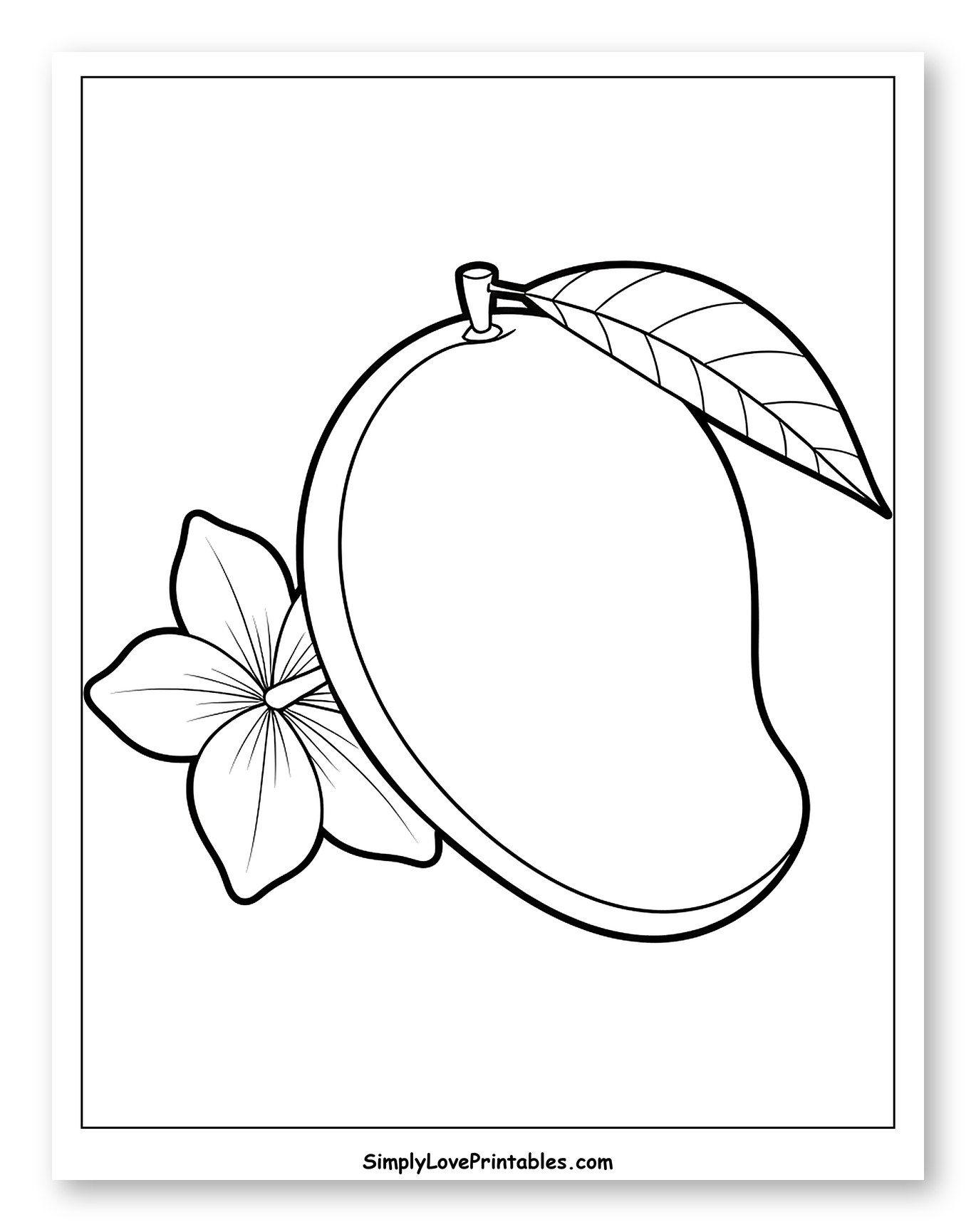 Mango with Leaf and Flower
