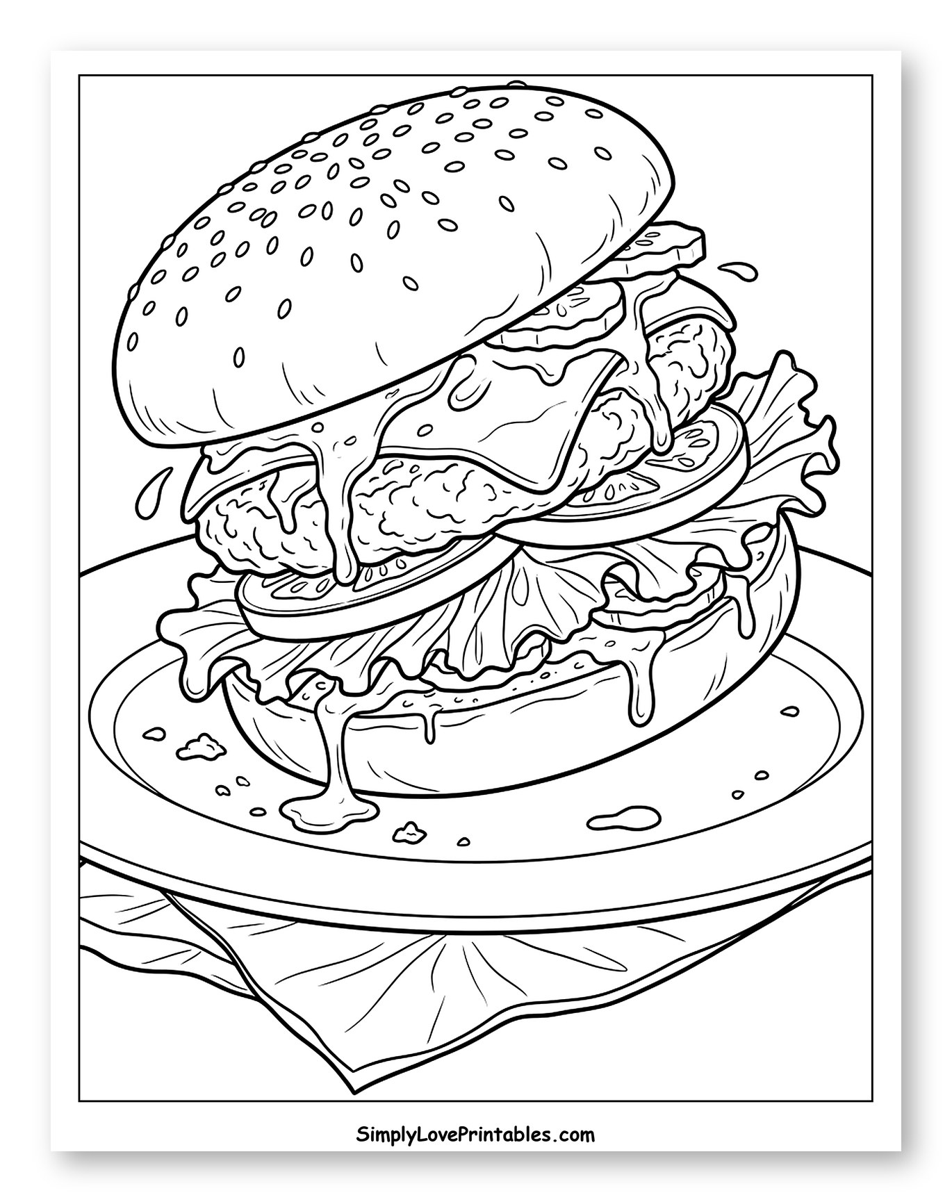 Massive Chicken Burger with Melted Cheese