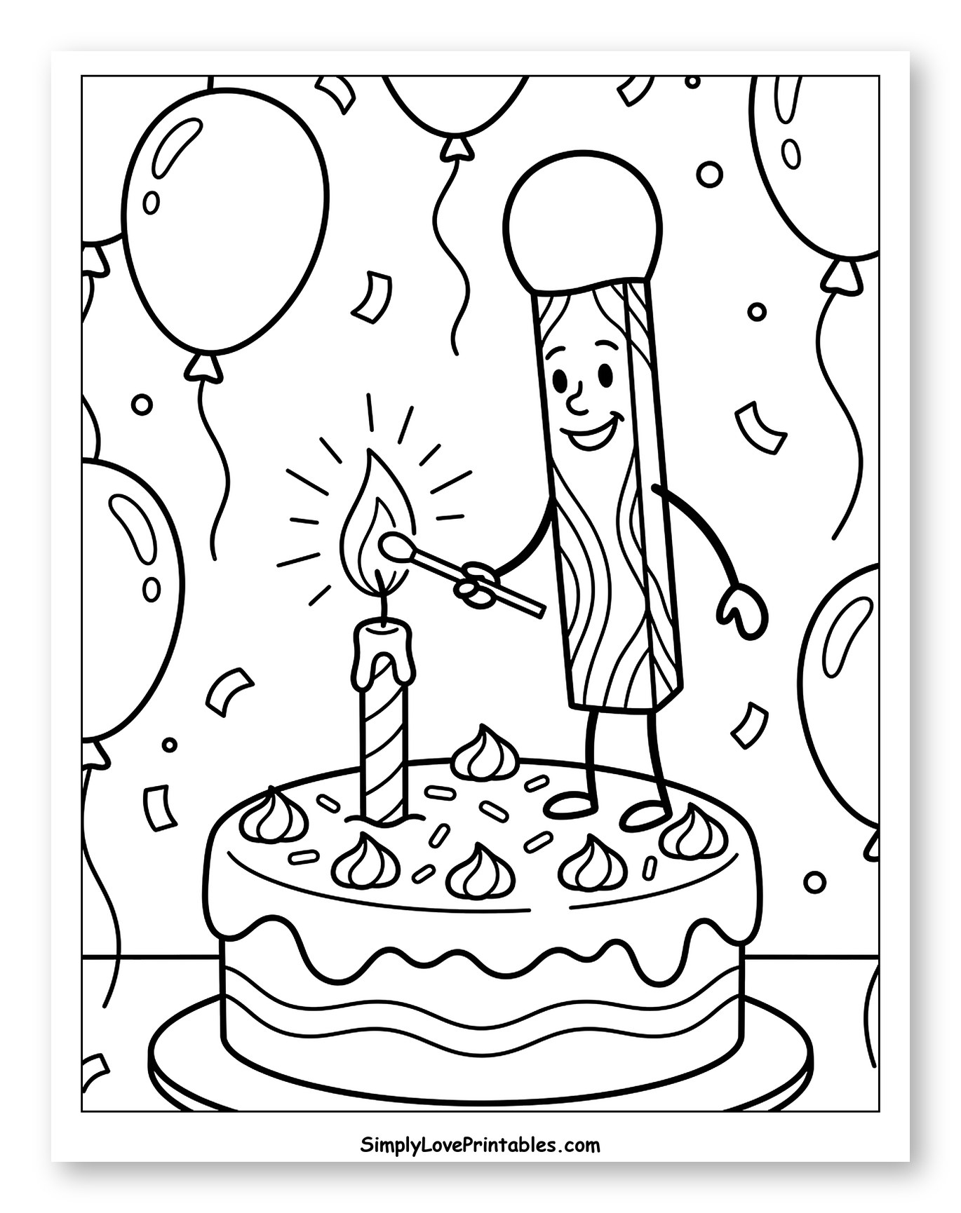 Matchstick Character Lighting Birthday Cake Candle