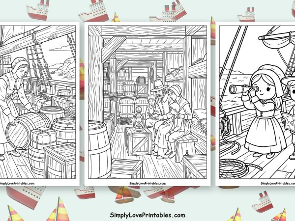 Mayflower ship coloring pages featured image
