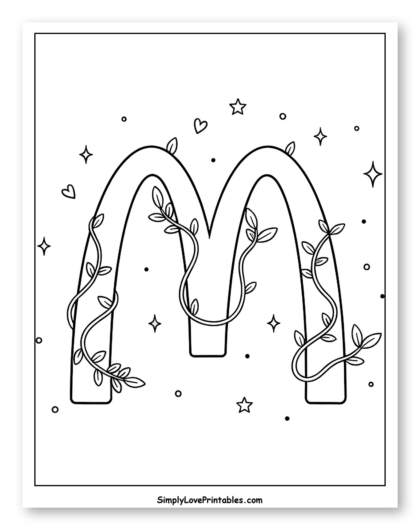 McDonald's M Logo with Vines and Stars