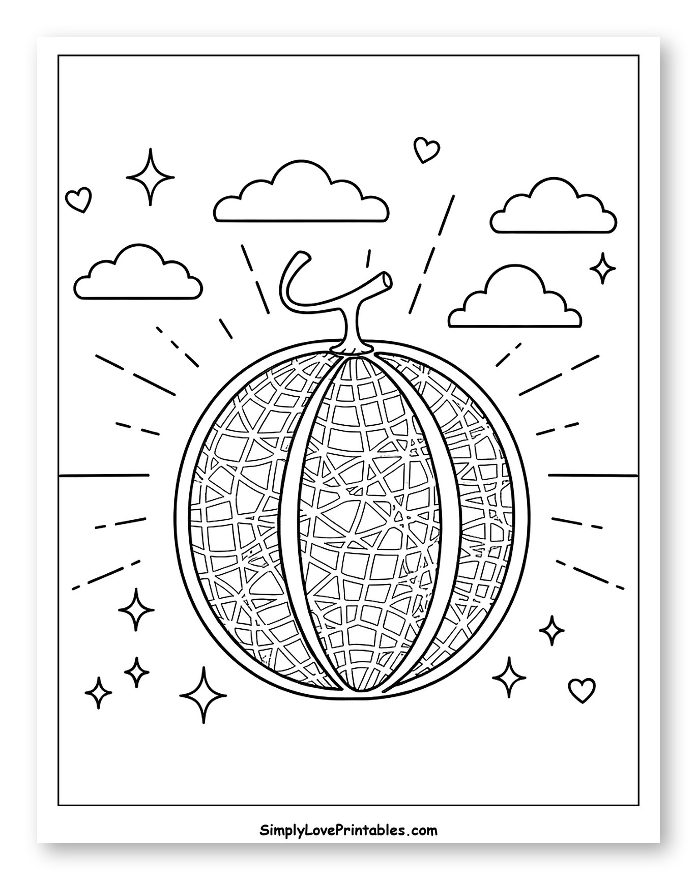 Melon with Clouds and Sparkles