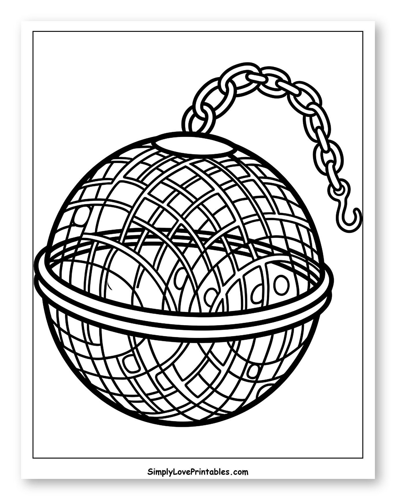 Mesh Tea Ball Infuser with Chain Coloring Sheet for Toddlers