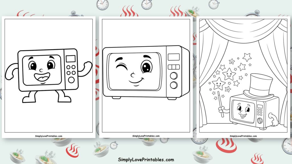 microwave coloring pages featured image