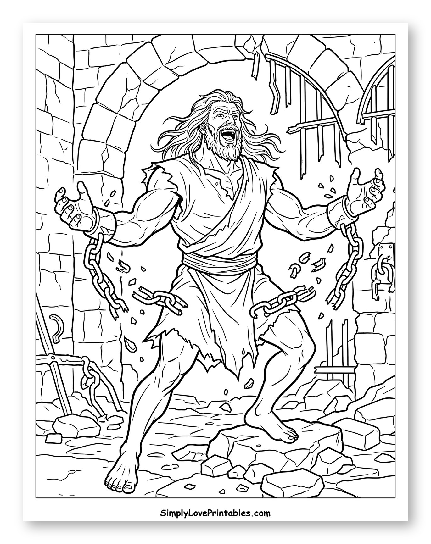 Mighty Samson Breaks Chains in Prison