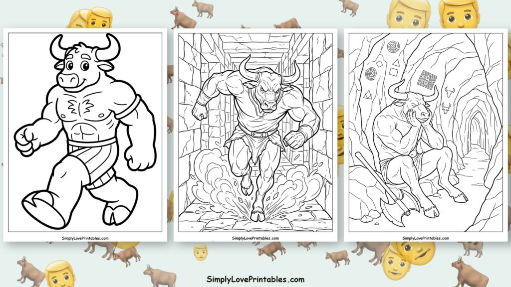 Minotaur coloring pages featured image