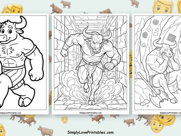 Minotaur coloring pages featured image
