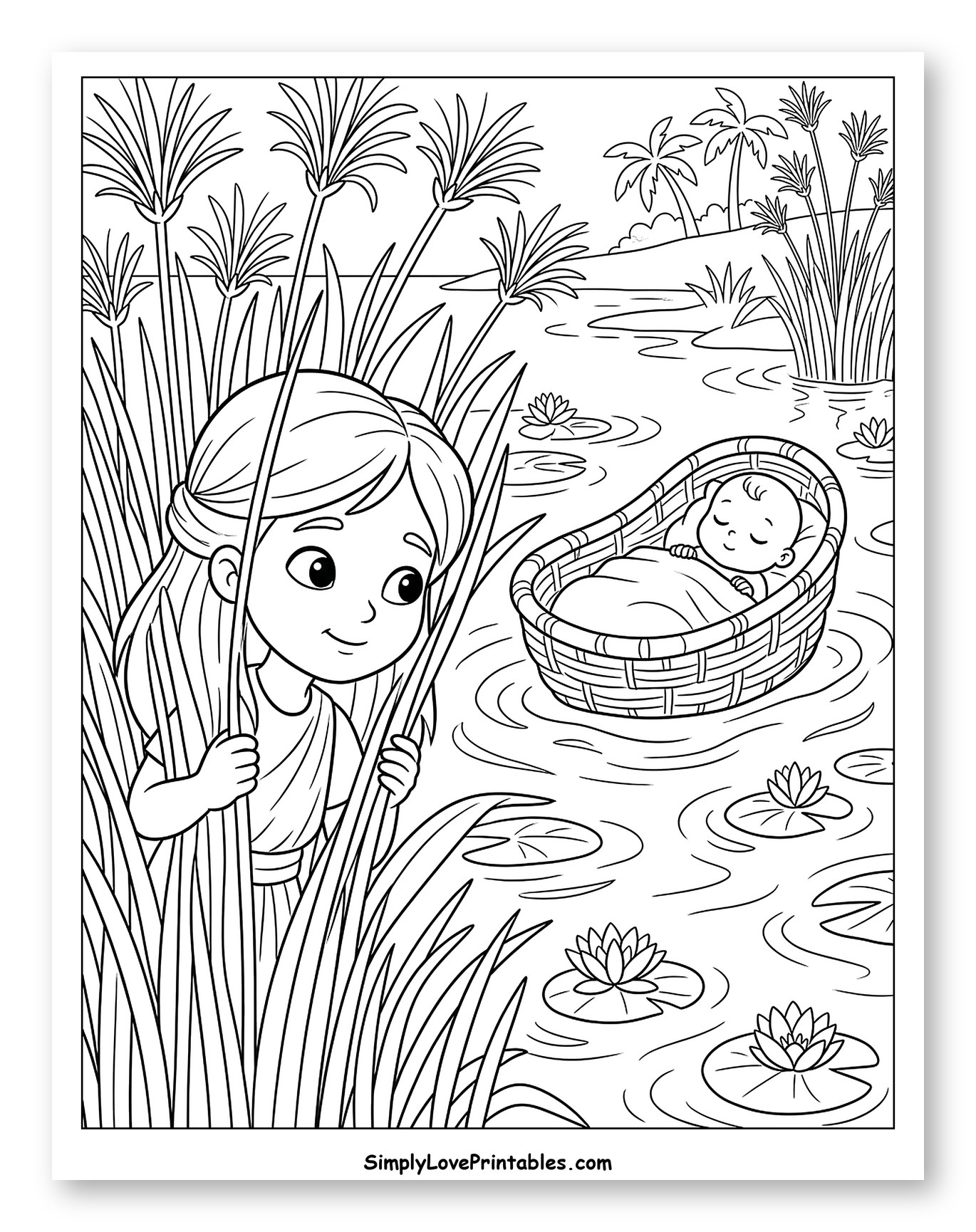 Miriam Watching Baby Moses in the Reeds