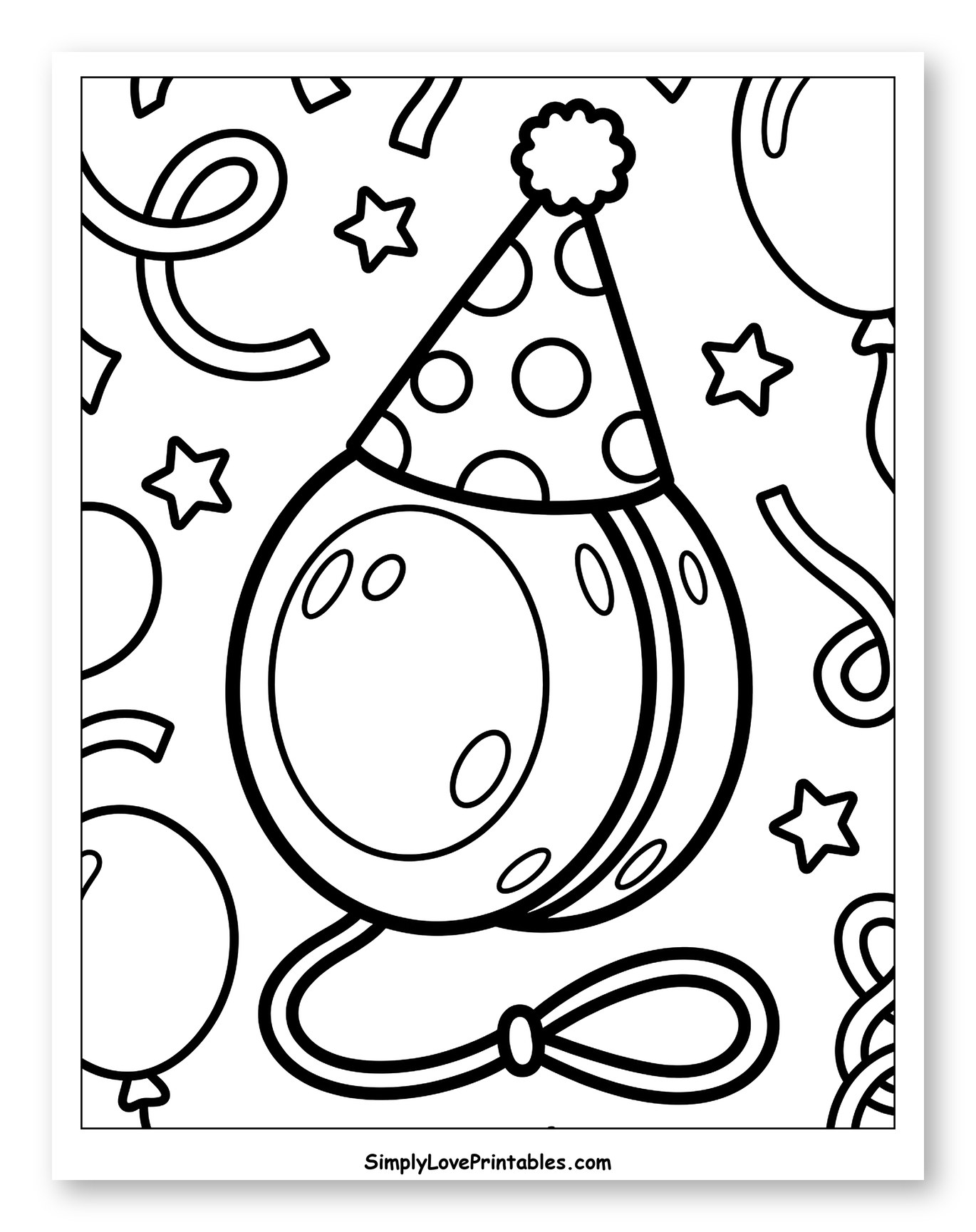 Moon Yoyo with Party Hat and Confetti