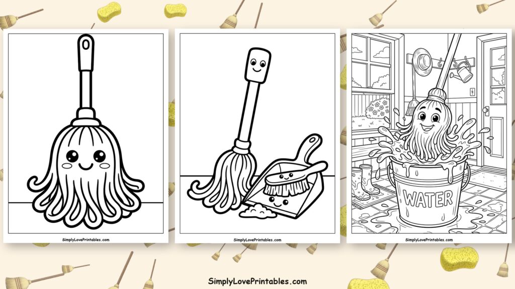 mop coloring pages featured image