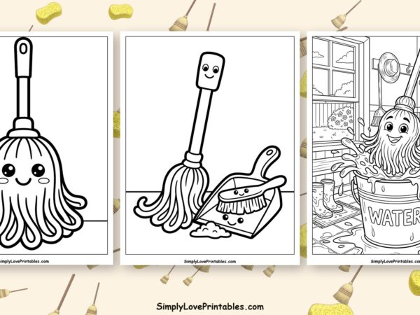 mop coloring pages featured image