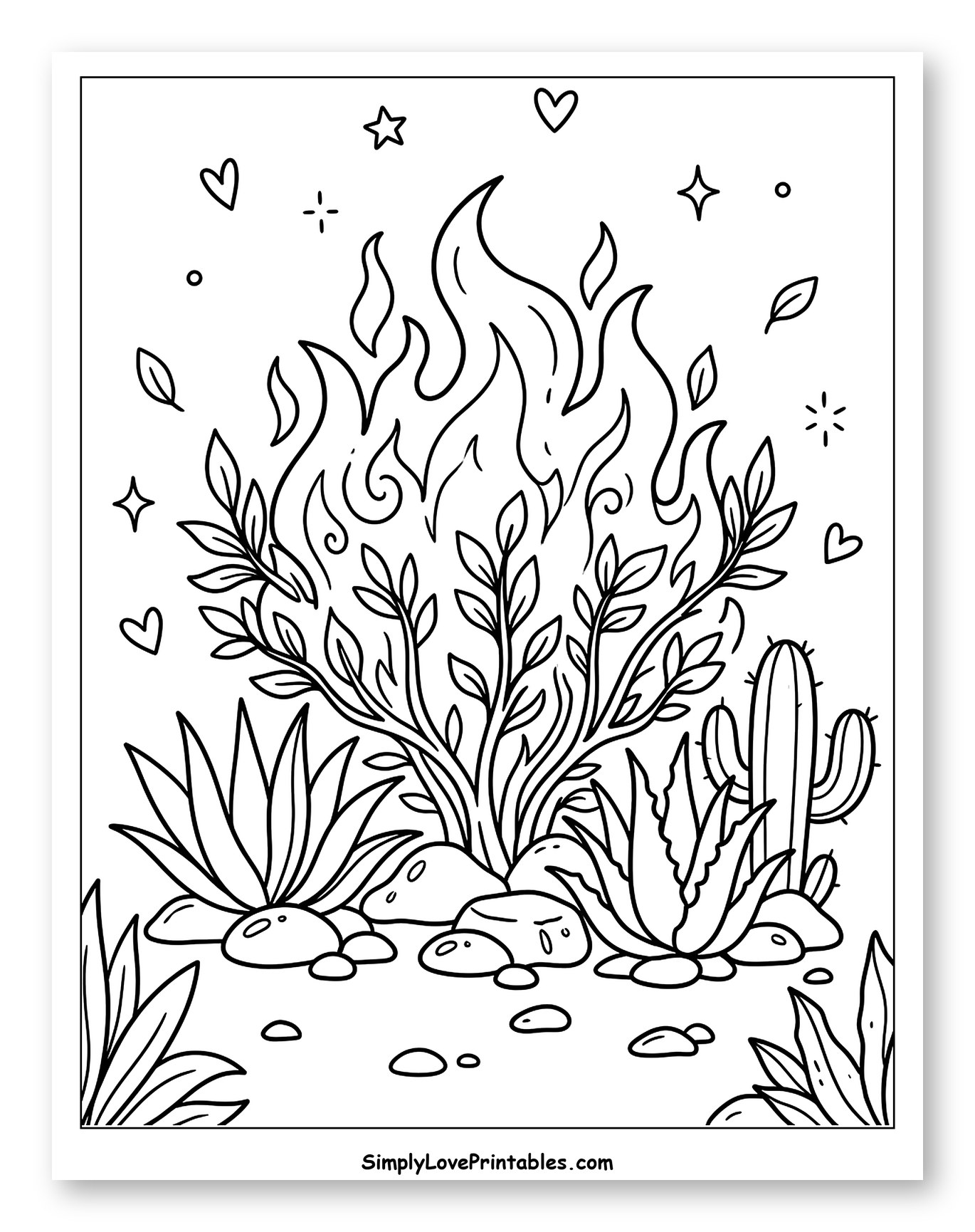 Moses' Burning Bush with Desert Plants