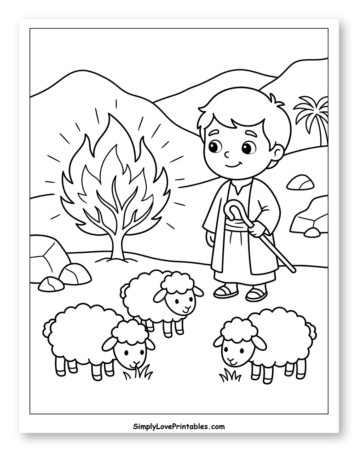 Moses by the Burning Bush with Sheep