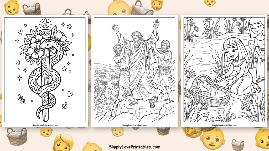 Moses coloring pages featured image