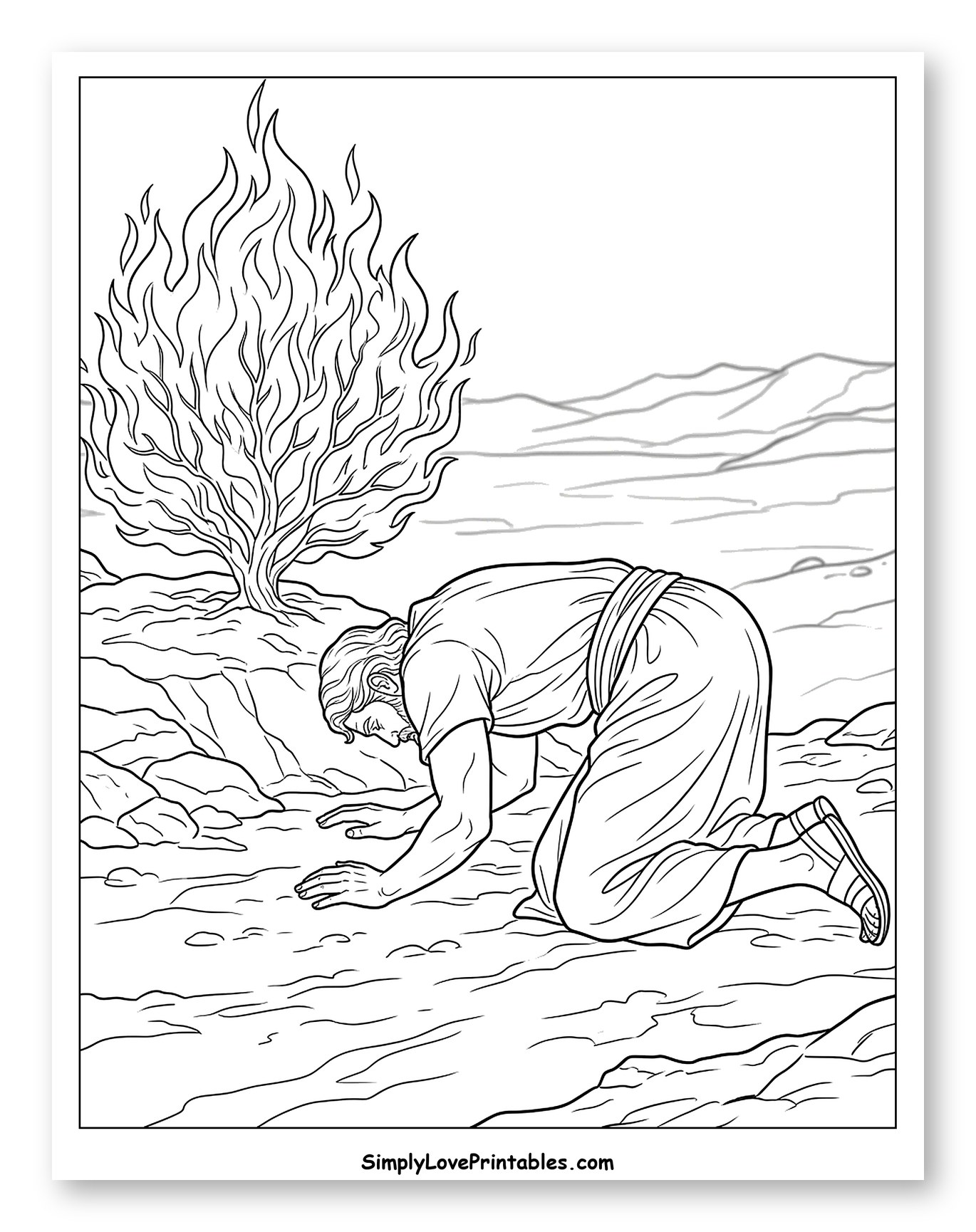 Moses Kneeling Before the Burning Bush