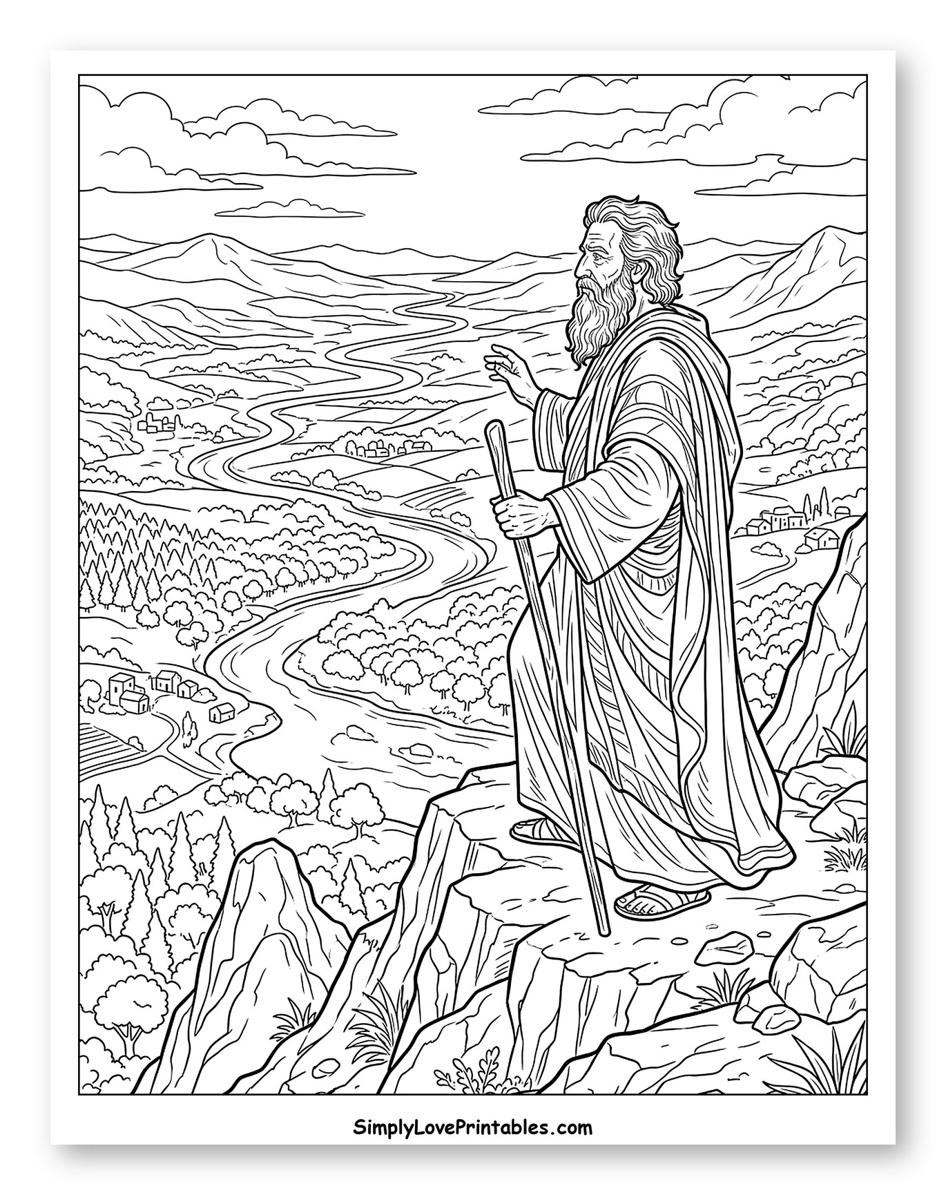 Moses on Mountaintop Overlooking Promised Land