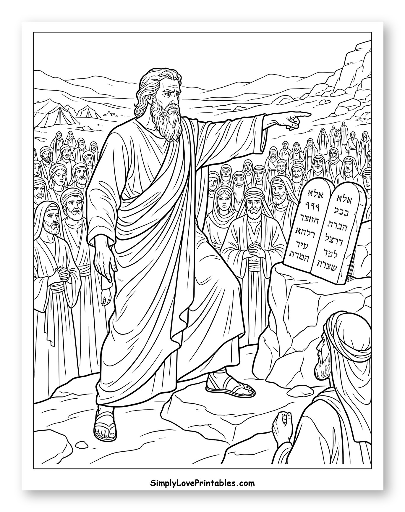 Moses Presenting the Ten Commandments to His People