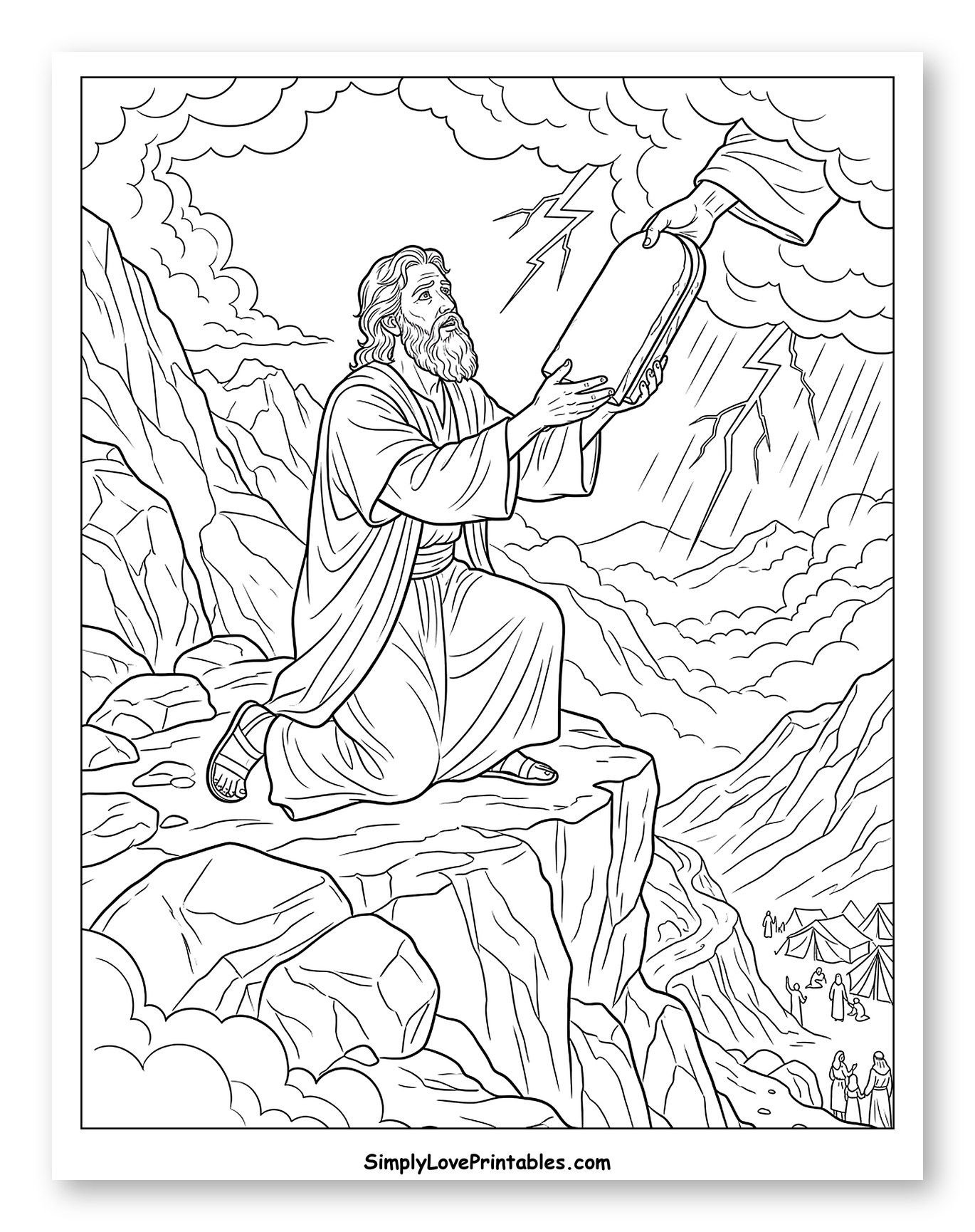 Moses Receiving Ten Commandments on Mount Sinai