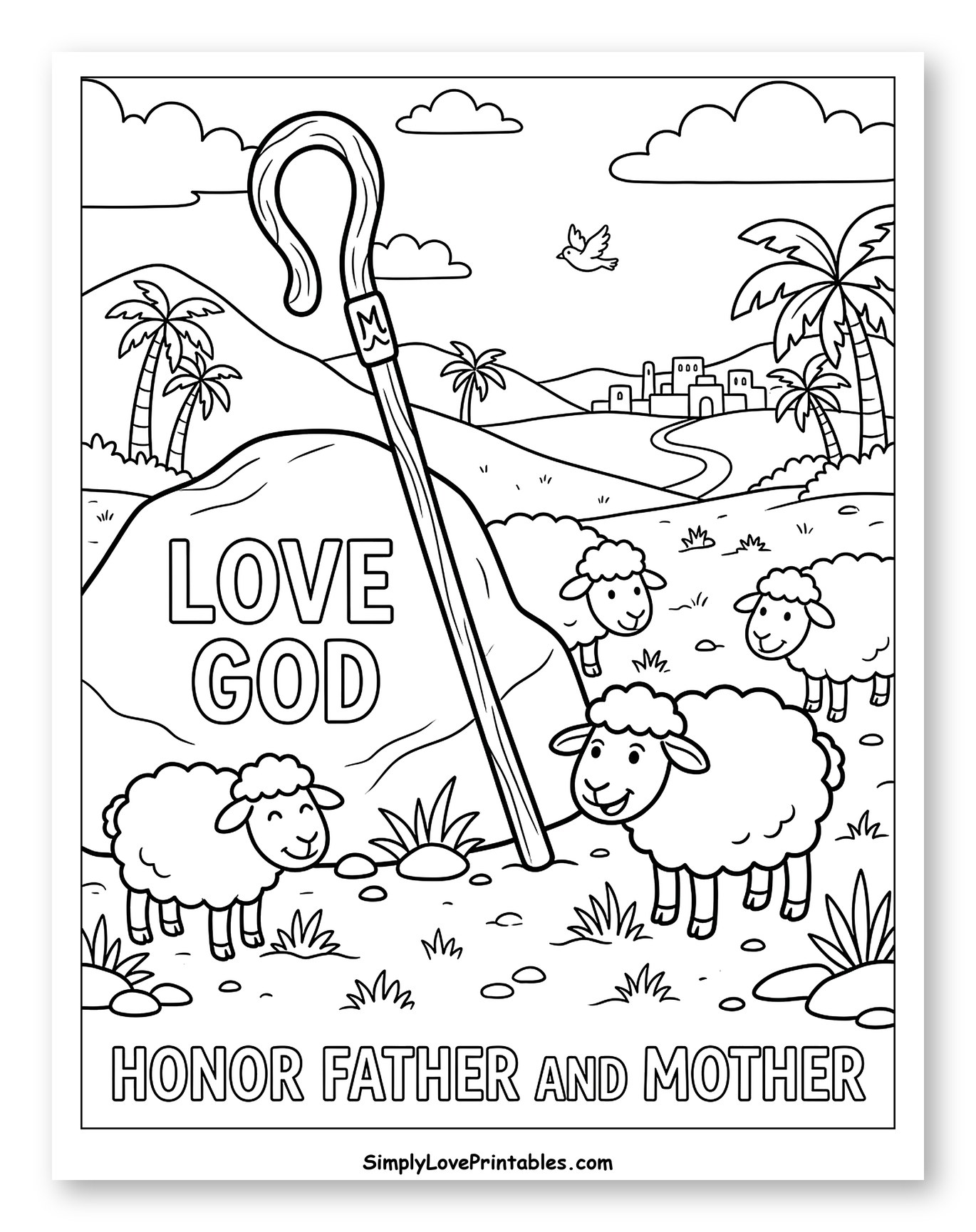 Moses Staff and Friendly Sheep
