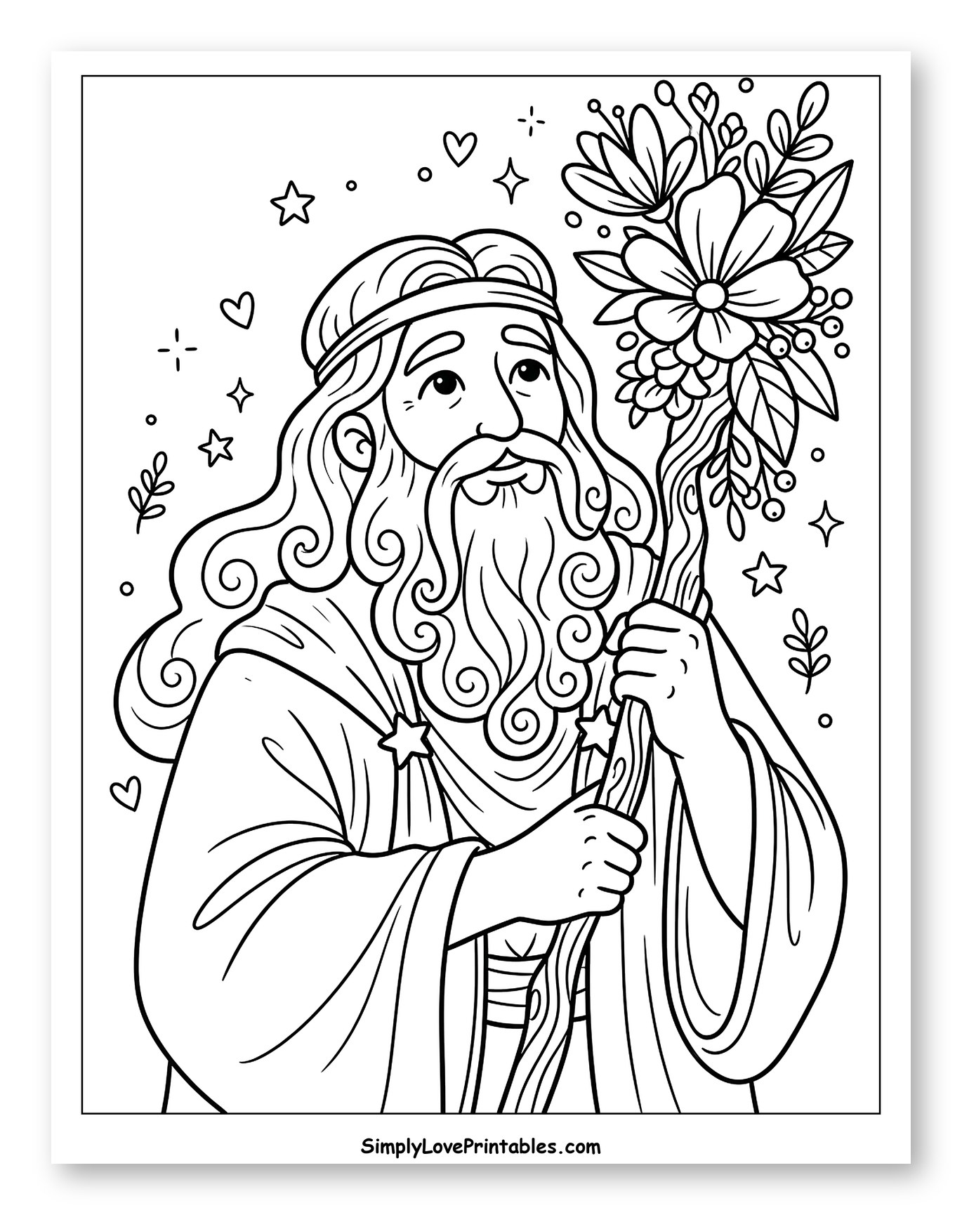 Moses with Flowered Staff and Stars