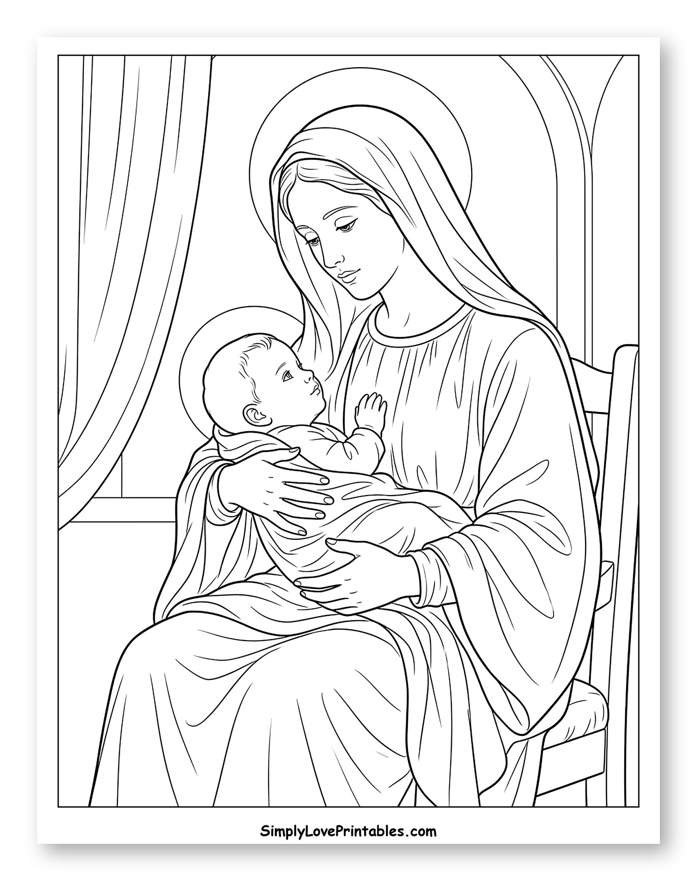 Mother Mary Holding Infant Jesus