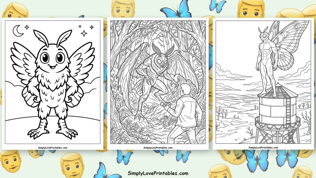 mothman coloring pages featured image