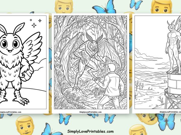 mothman coloring pages featured image