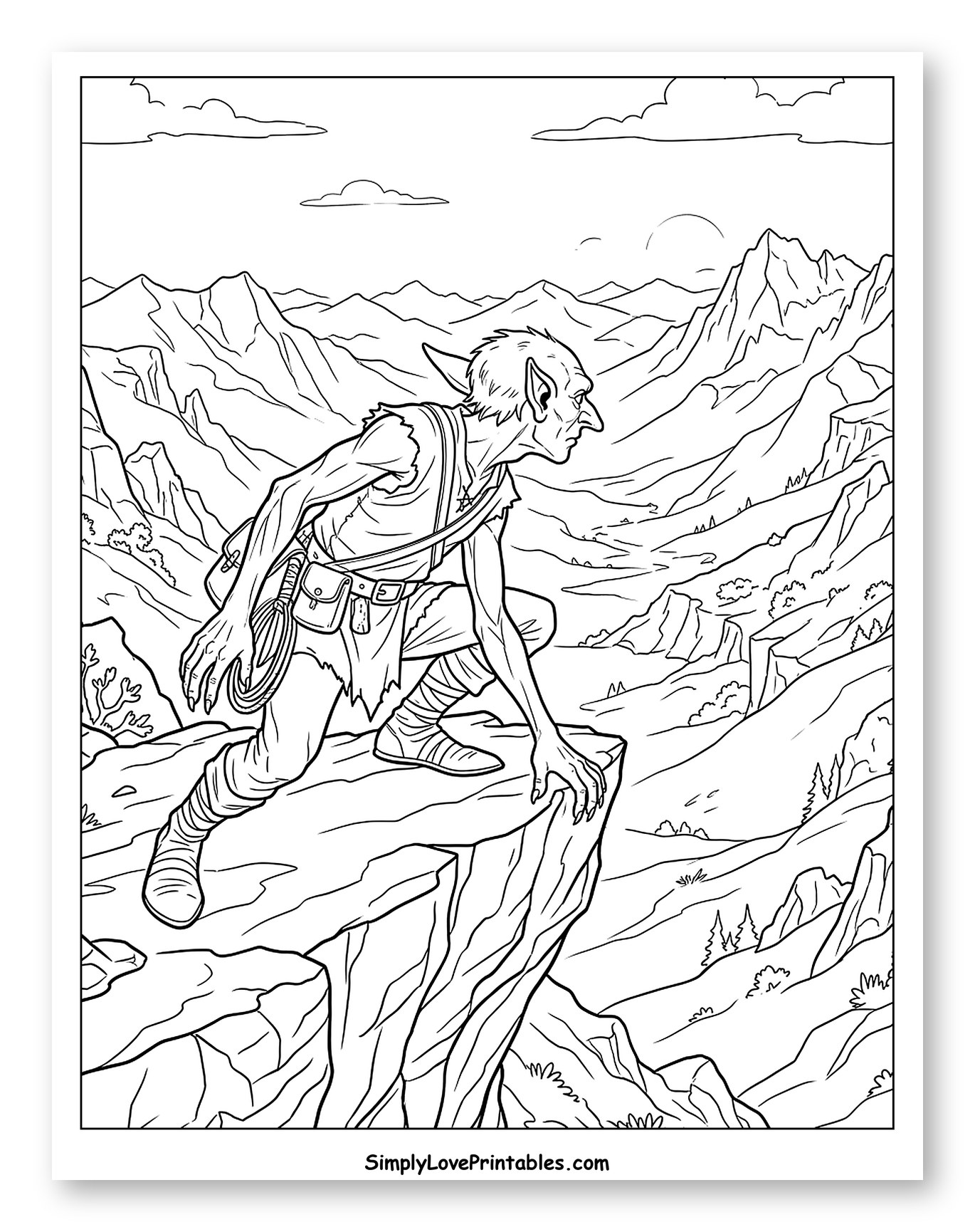 Mountain Goblin on a Rocky Ledge