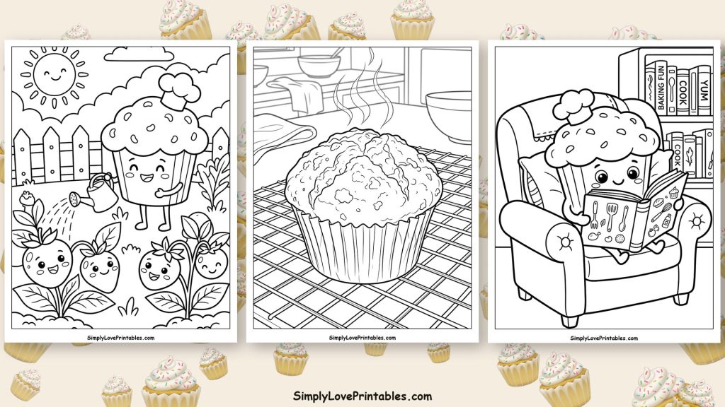 muffin coloring pages featured image