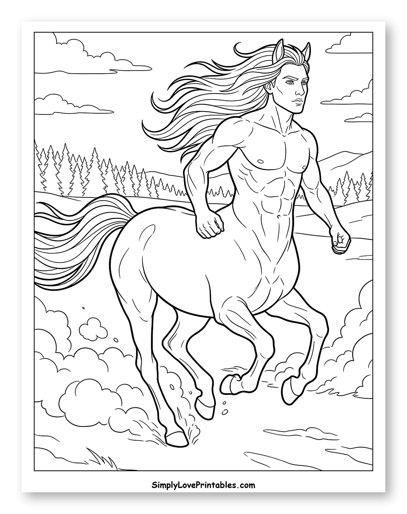 Muscular Centaur Running Through a Forest