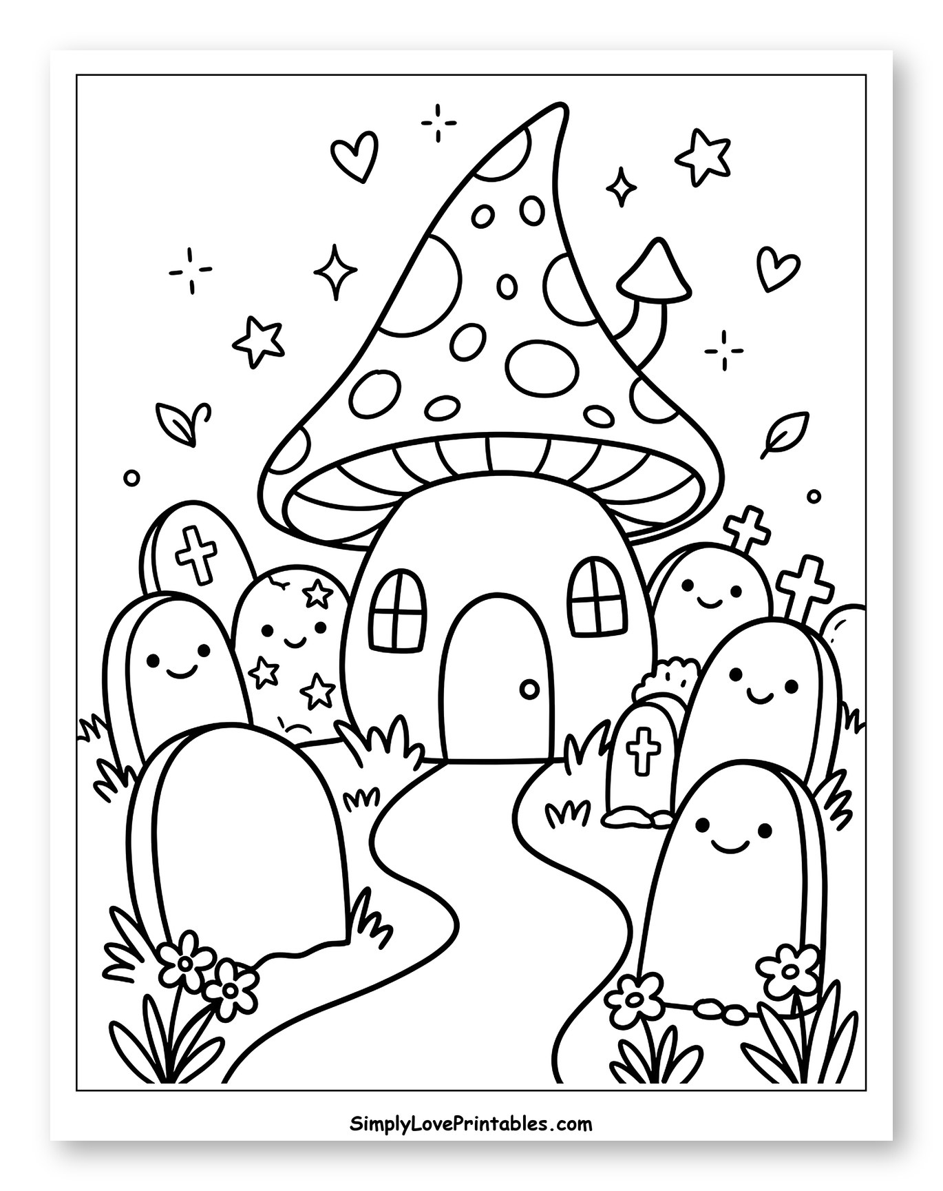 Mushroom House in a Cute Graveyard