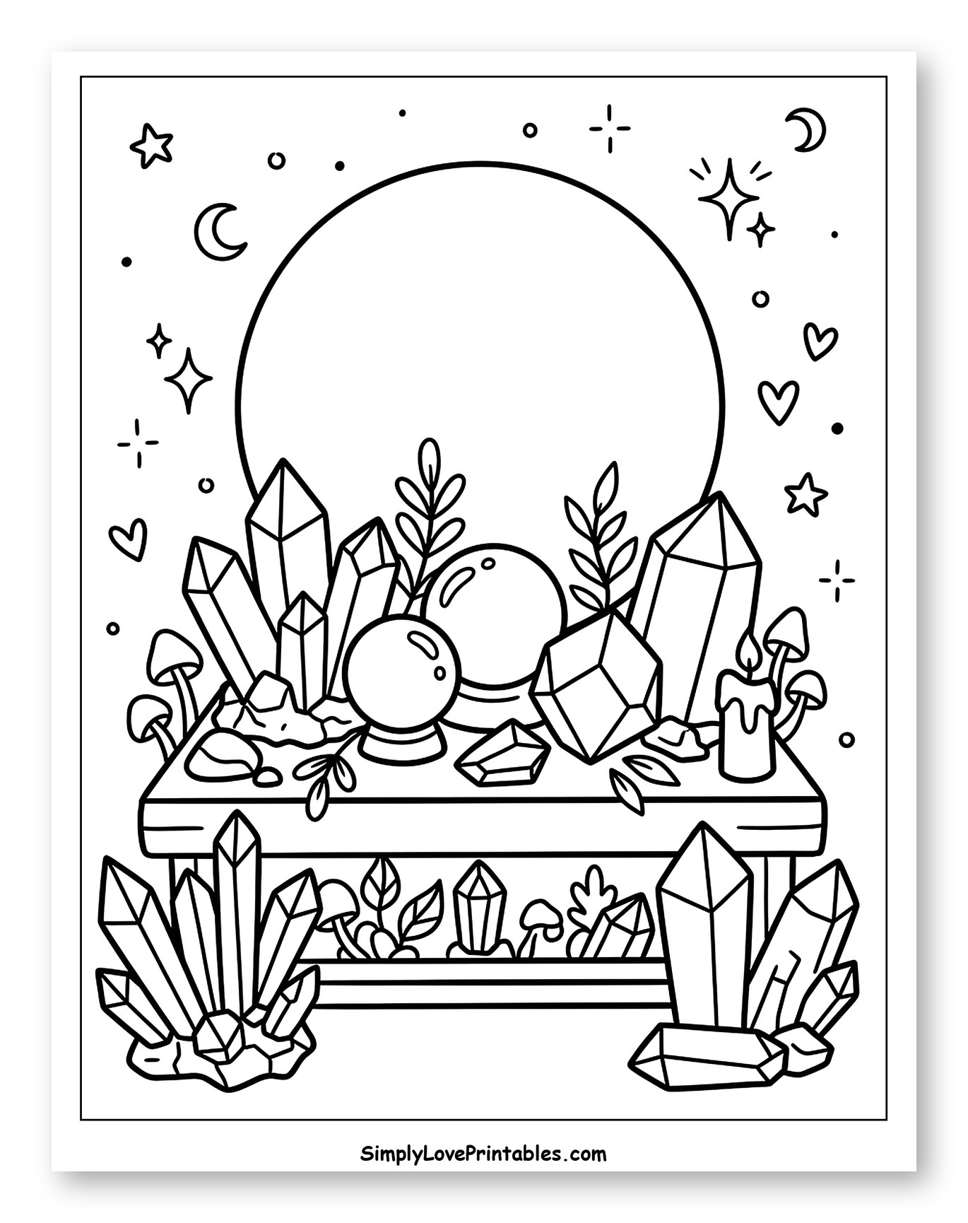 Mystical Crystal Altar with Celestial Decor