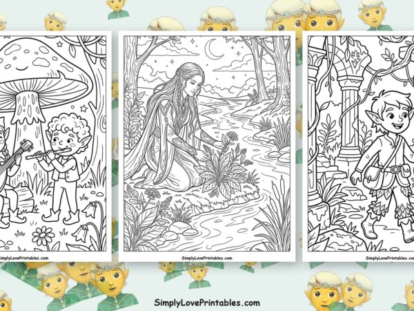 mythical elves coloring pages featured image