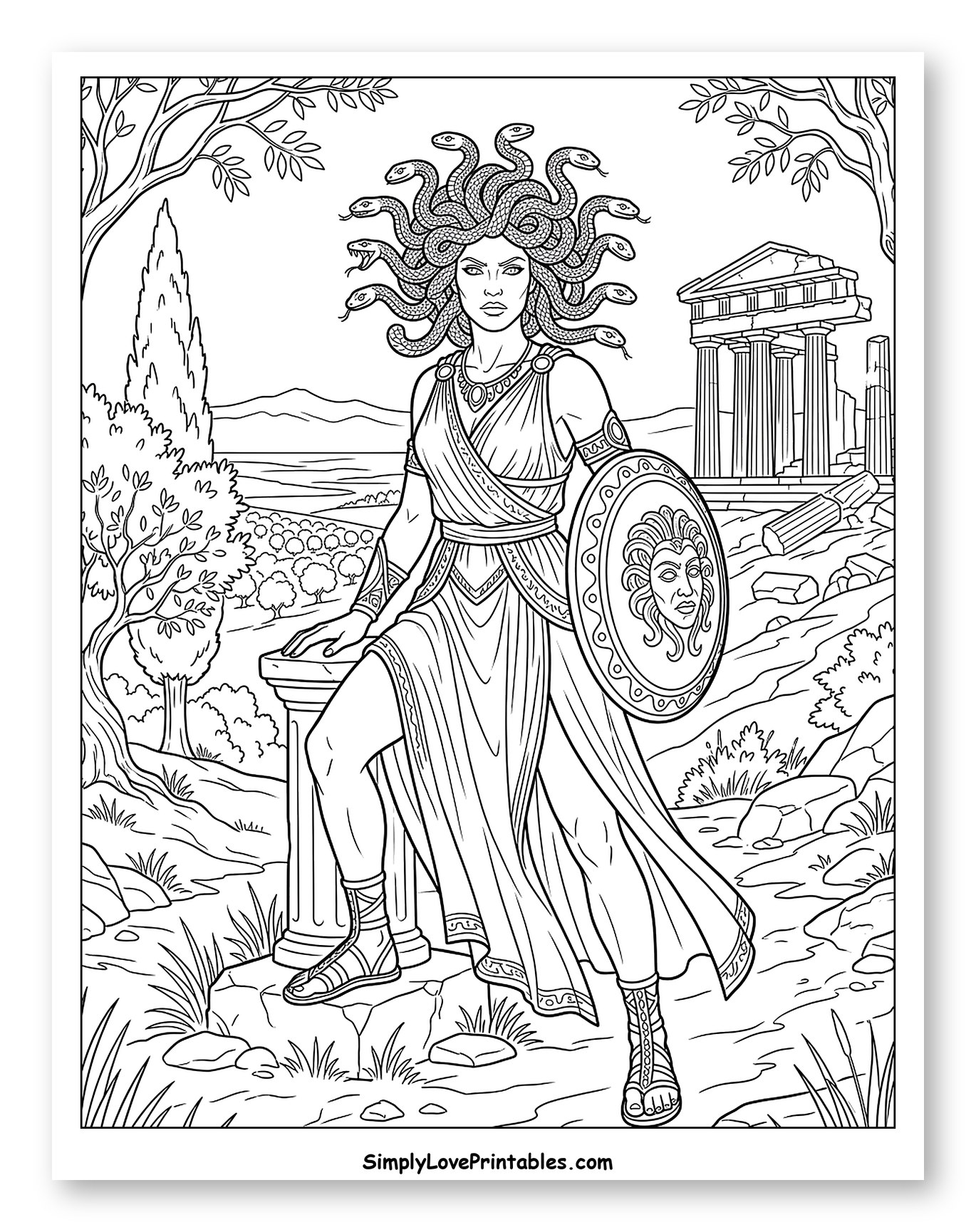 Mythical Medusa in Grecian Setting