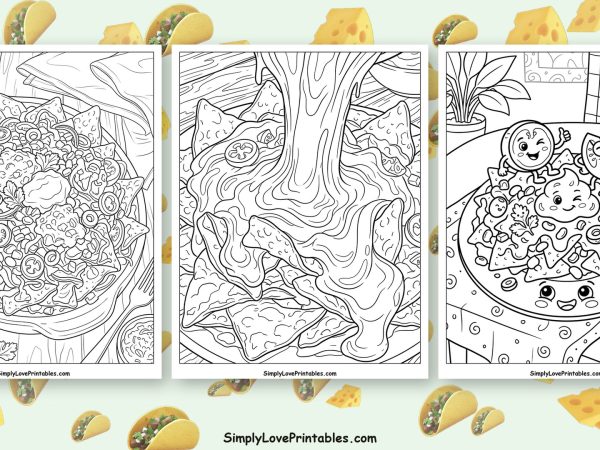 Nachos coloring pages featured image