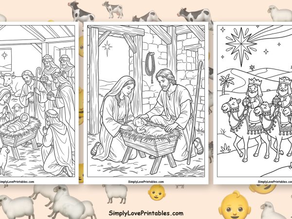 Nativity coloring pages featured image
