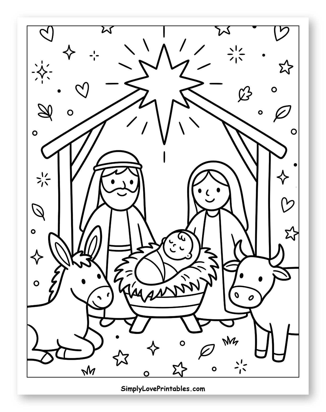 Nativity Scene with Holy Family and Animals