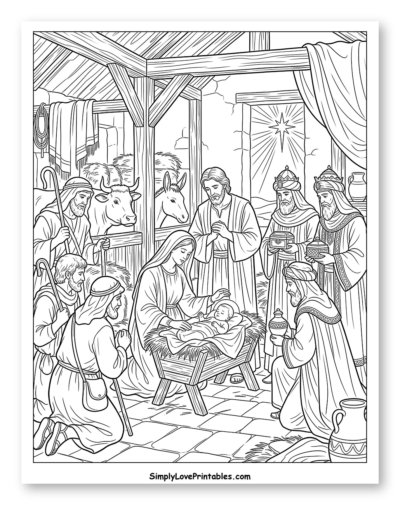 Nativity Scene with Shepherds and Magi